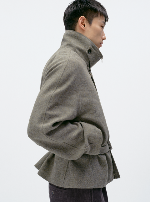 SIMPLE PROJECT WOOL BELT JACKET