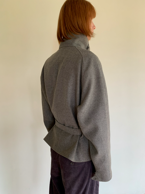 SIMPLE PROJECT WOOL BELT JACKET