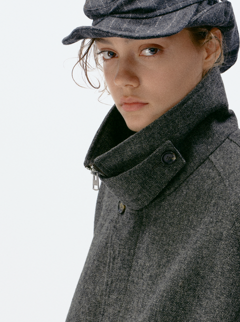 SIMPLE PROJECT WOOL BELT JACKET