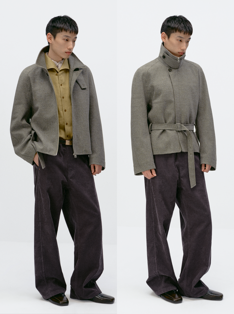 SIMPLE PROJECT WOOL BELT JACKET