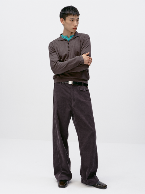 SIMPLE PROJECT LONG-SLEEVE KNIT POLO