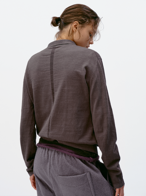 SIMPLE PROJECT LONG-SLEEVE KNIT POLO