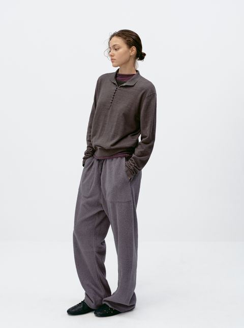 SIMPLE PROJECT LONG-SLEEVE KNIT POLO