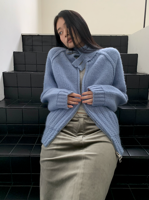 SIMPLE PROJECT WOOL CARDIGAN