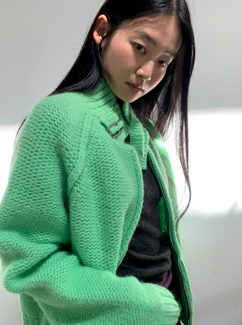 SIMPLE PROJECT WOOL CARDIGAN