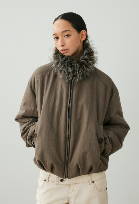 NULL NONE DETACHABLE FUR COLLAR SHORT PARKA