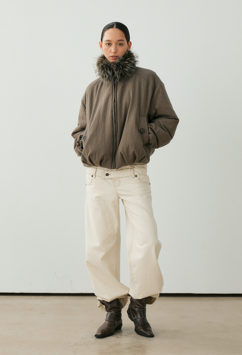 NULL NONE DETACHABLE FUR COLLAR SHORT PARKA