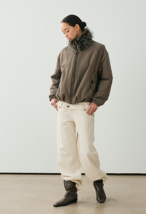 NULL NONE DETACHABLE FUR COLLAR SHORT PARKA
