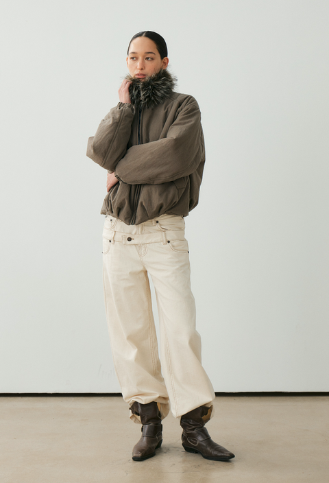 NULL NONE DETACHABLE FUR COLLAR SHORT PARKA