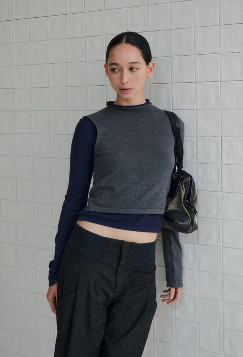 NULL NONE LAYERED MERINO WOOL SWEATER