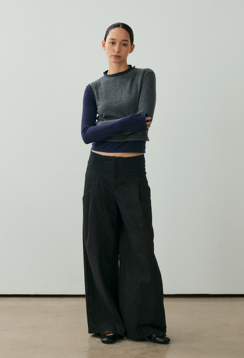NULL NONE LAYERED MERINO WOOL SWEATER