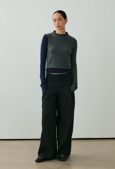 NULL NONE LAYERED MERINO WOOL SWEATER
