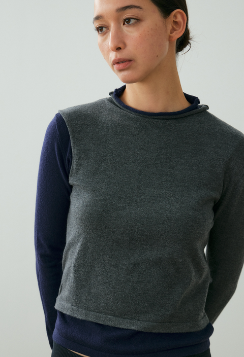 NULL NONE LAYERED MERINO WOOL SWEATER