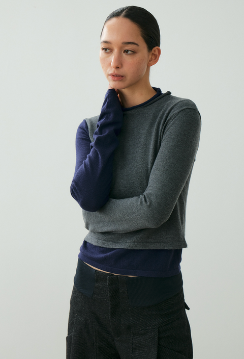 NULL NONE LAYERED MERINO WOOL SWEATER