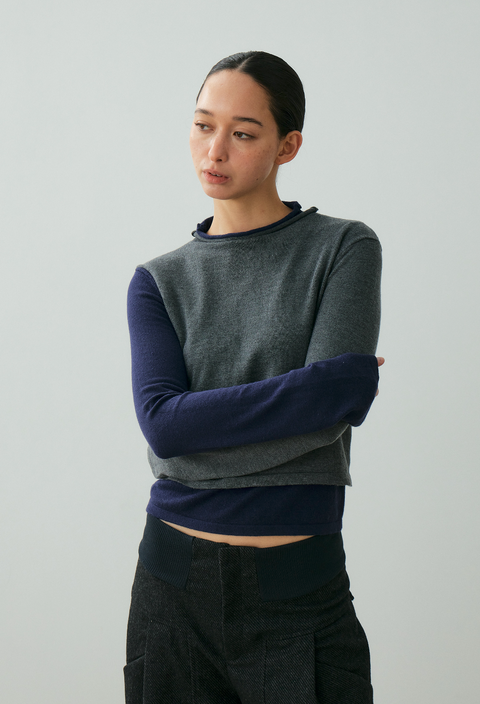 NULL NONE LAYERED MERINO WOOL SWEATER