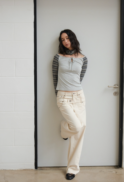 NULL NONE DOUBLE-WAIST TROUSERS