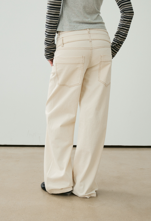 NULL NONE DOUBLE-WAIST TROUSERS