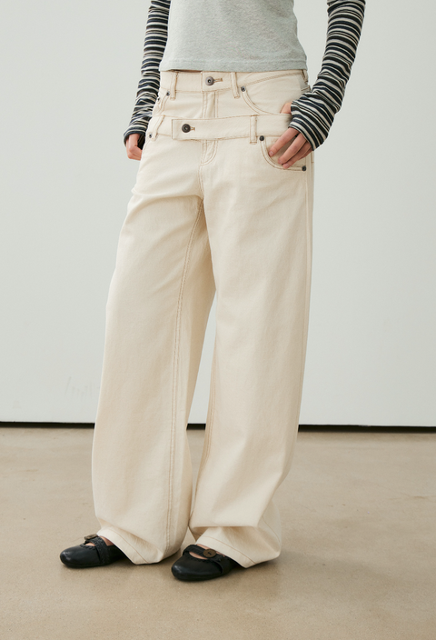 NULL NONE DOUBLE-WAIST TROUSERS