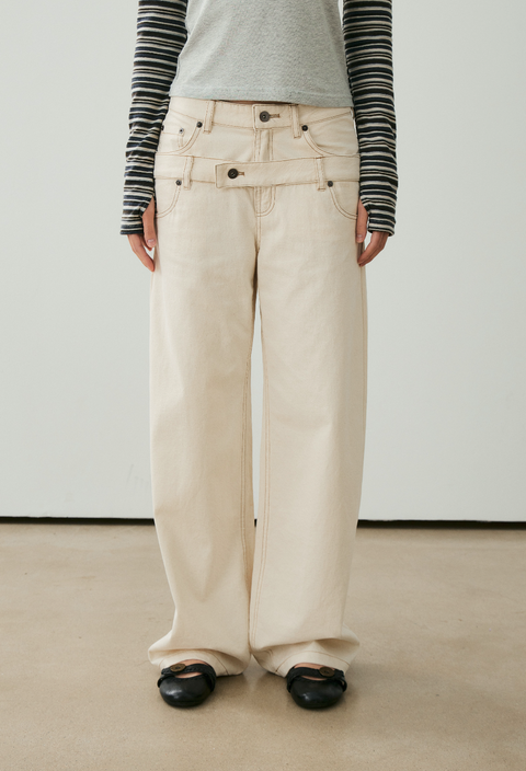 NULL NONE DOUBLE-WAIST TROUSERS