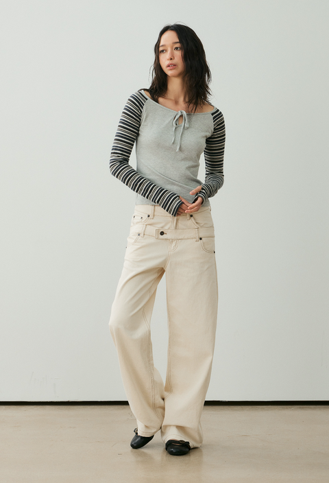 NULL NONE DOUBLE-WAIST TROUSERS