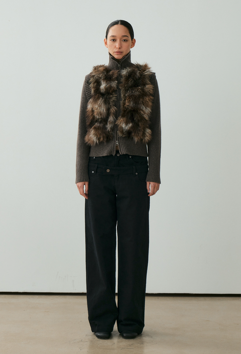 NULL NONE DOUBLE-WAIST TROUSERS