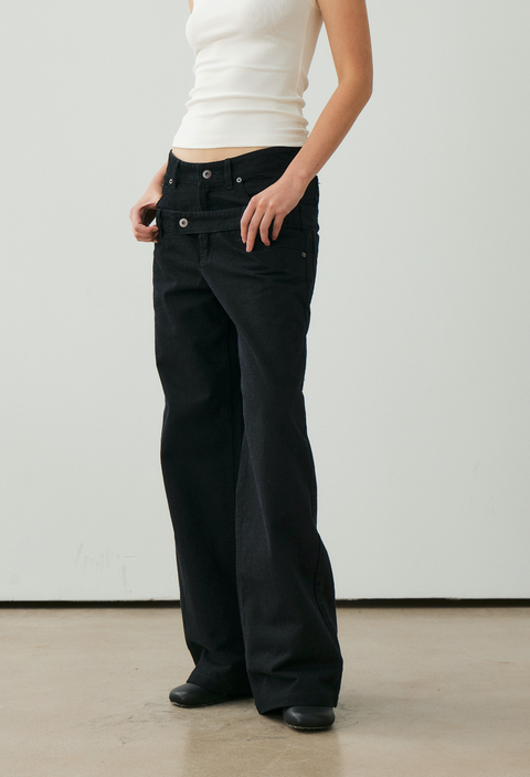 NULL NONE DOUBLE-WAIST TROUSERS