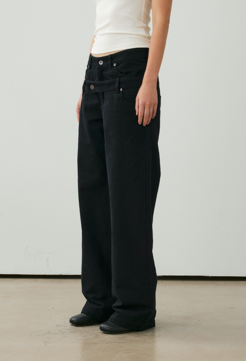 NULL NONE DOUBLE-WAIST TROUSERS