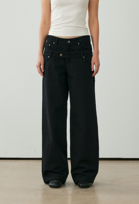 NULL NONE DOUBLE-WAIST TROUSERS