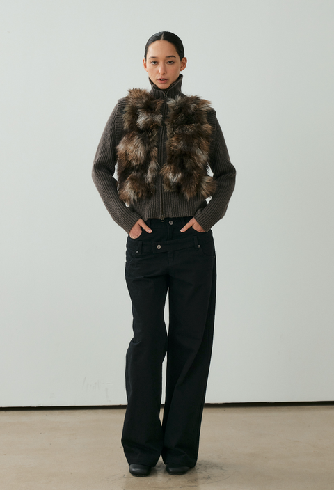 NULL NONE DOUBLE-WAIST TROUSERS