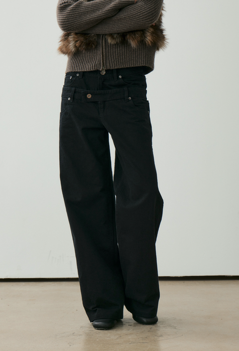 NULL NONE DOUBLE-WAIST TROUSERS