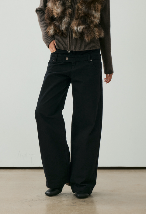 NULL NONE DOUBLE-WAIST TROUSERS