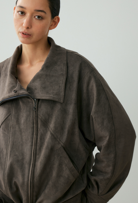 NULL NONE FAUX SUEDE FUR COLLAR PARKA
