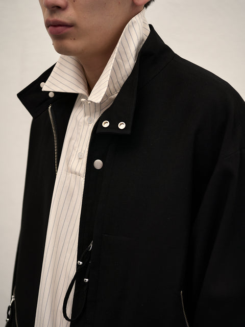 SAIRENSSEI BEADED STAND COLLAR JACKET