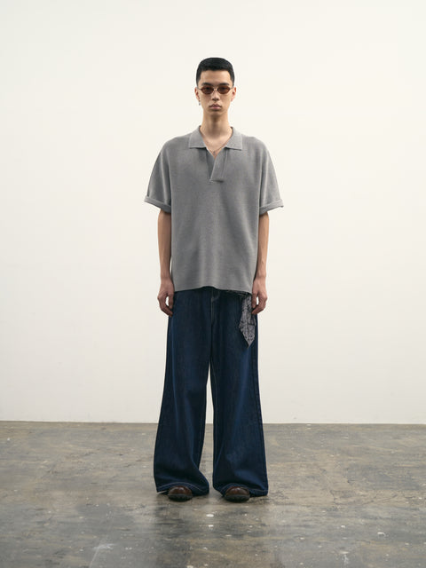 SAIRENSSEI WHITE STITCH ORIGINAL DENIM JEANS