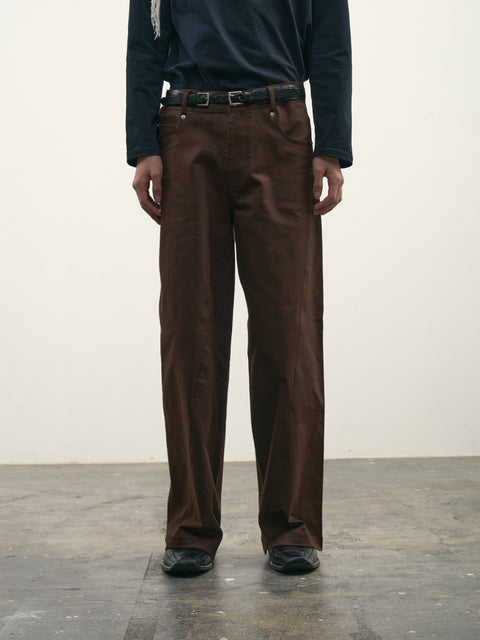 SAIRENSSEI SWIVEL WAXY TROUSERS