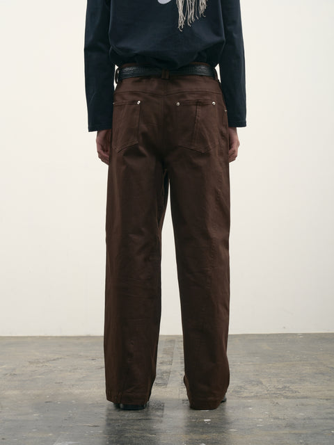 SAIRENSSEI SWIVEL WAXY TROUSERS