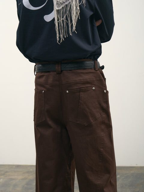 SAIRENSSEI SWIVEL WAXY TROUSERS