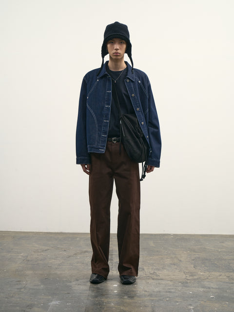 SAIRENSSEI SWIVEL WAXY TROUSERS