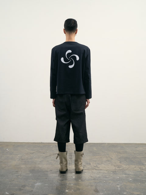 SAIRENSSEI CROPPED LOGO LONG-SLEEVE T-SHIRT