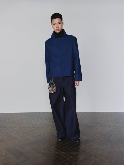 SAIRENSSEI STRUCTURED-COLLAR CORDUROY JACKET