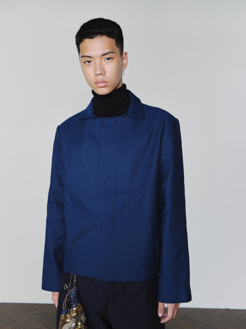 SAIRENSSEI STRUCTURED-COLLAR CORDUROY JACKET