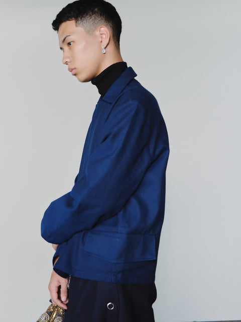 SAIRENSSEI STRUCTURED-COLLAR CORDUROY JACKET