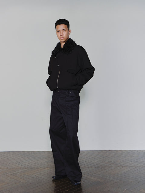 SAIRENSSEI WIDE-BELT PLEATED PANTS