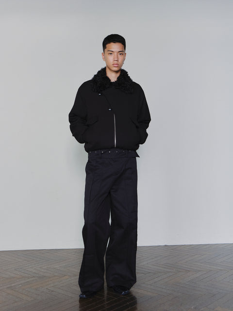SAIRENSSEI WIDE-BELT PLEATED PANTS