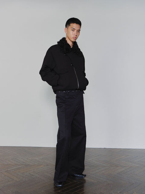 SAIRENSSEI WIDE-BELT PLEATED PANTS