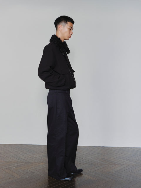 SAIRENSSEI WIDE-BELT PLEATED PANTS