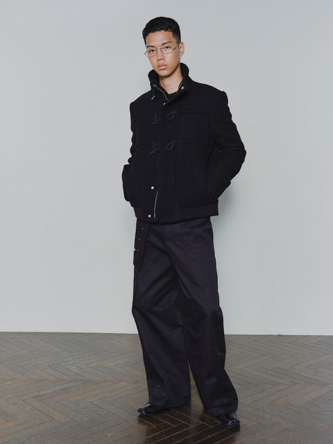 SAIRENSSEI ROPE-LINKED WOOL COAT