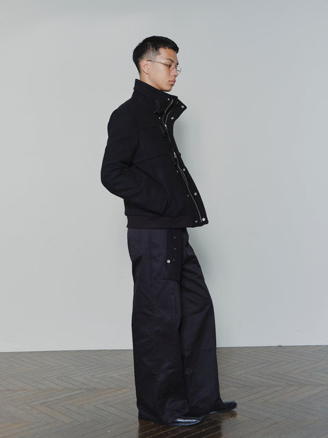 SAIRENSSEI ROPE-LINKED WOOL COAT