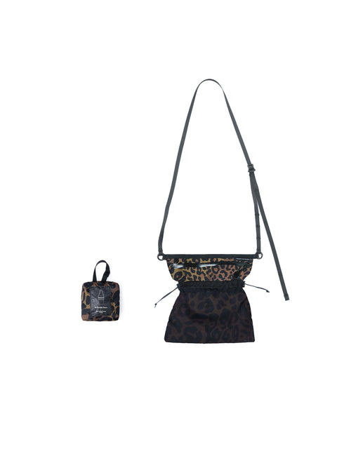 MOUNTAIN FEVER LEOPARD SILNYLON DRAWSTRING CROSSBODY BAG