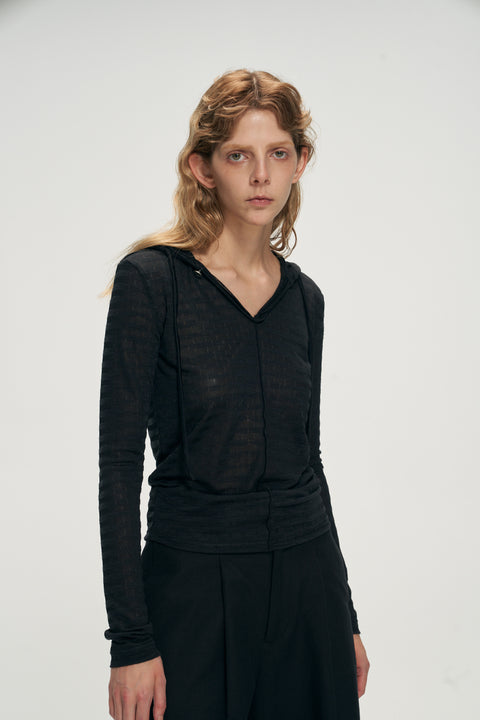 COSMOS WAVEYU STRIPED HOODED SHIRT